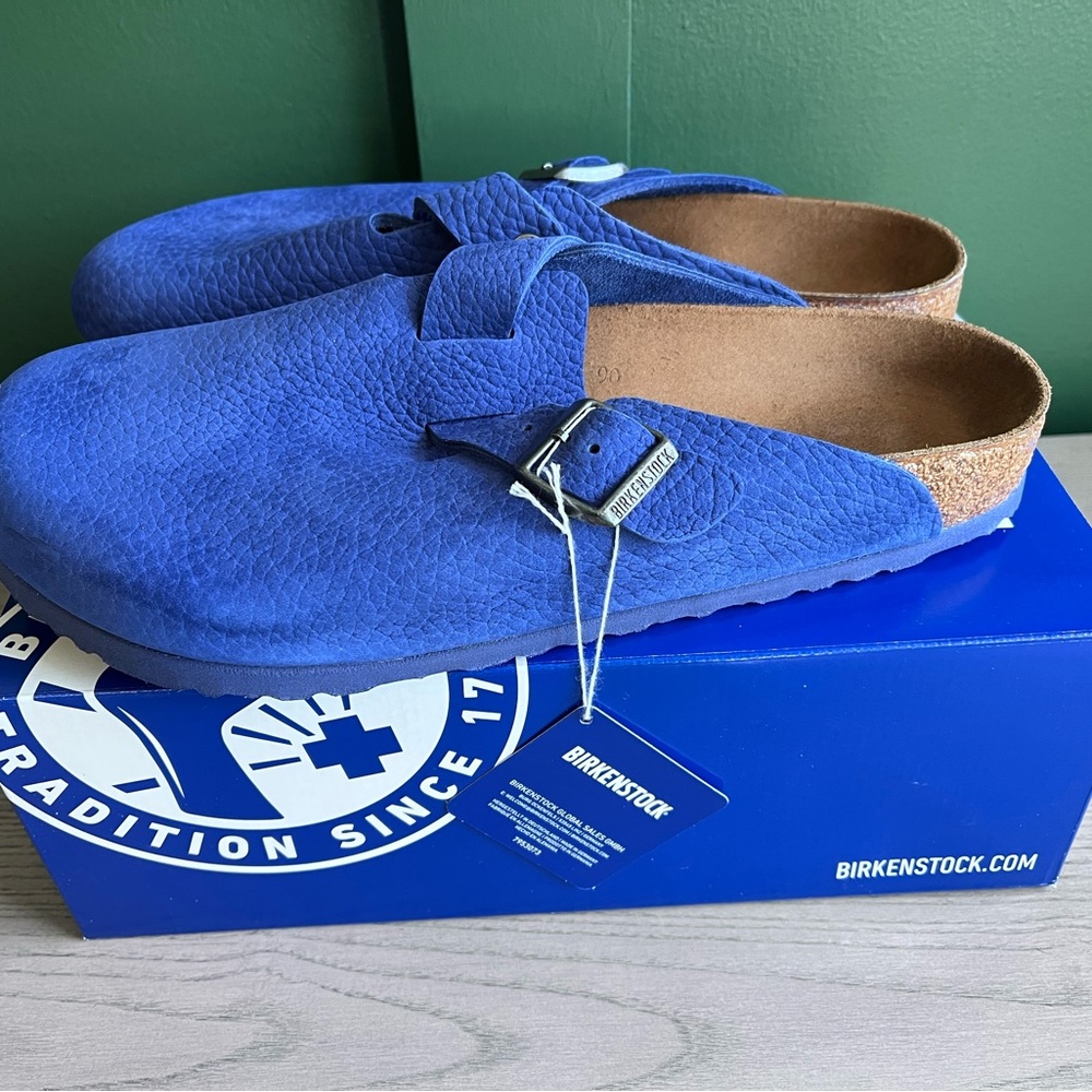 Birkenstock Blue Boston Clogs